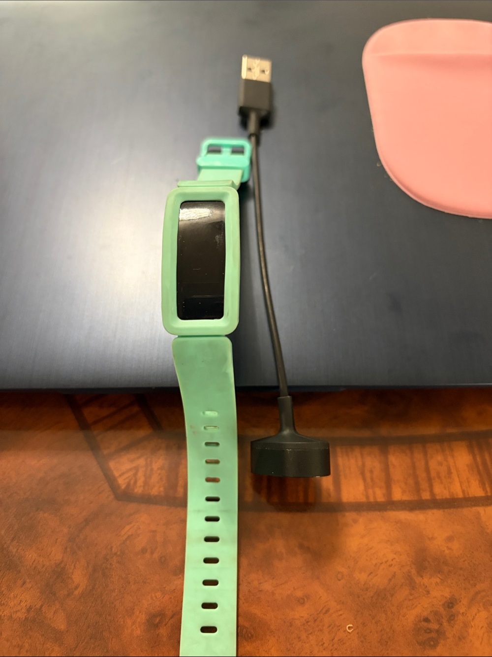 Light Green Fitness Tracker with Silicone Band
